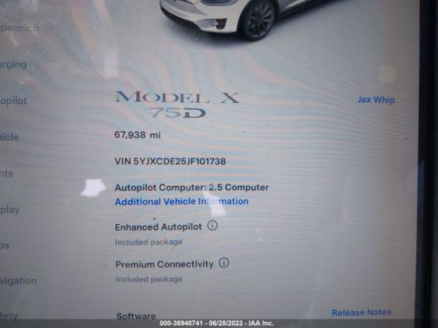 5YJXCDE25JF101738 Tesla Model X 75d/100d/p100d