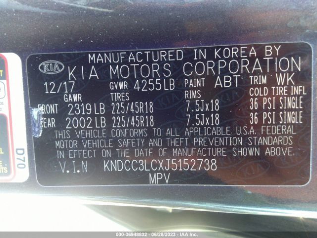 KNDCC3LCXJ5152738 KIA NIRO EX