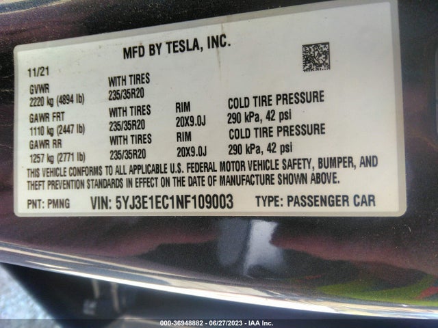 Tesla Model 3 Performance 2022 5YJ3E1EC1NF109003 Image 16