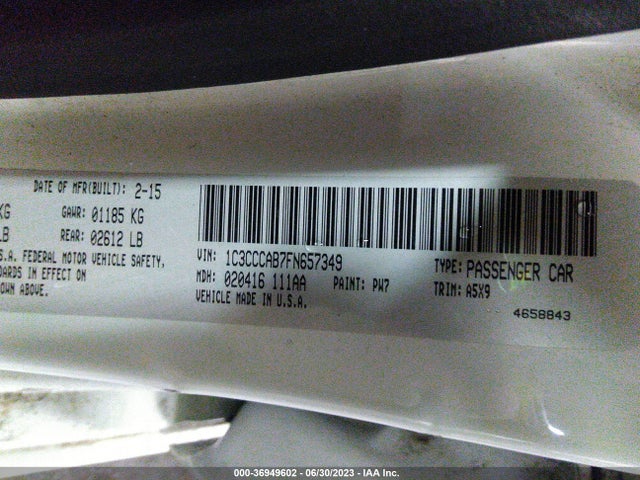1C3CCCAB7FN657349 Chrysler 200 Limited