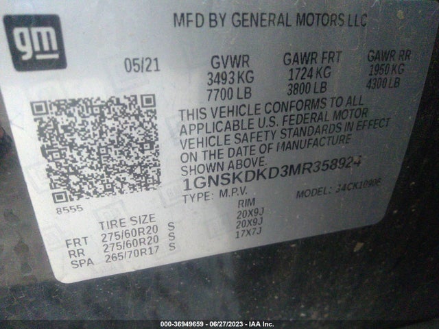 Chevrolet Suburban Z71 2021 1GNSKDKD3MR358924 Image 9