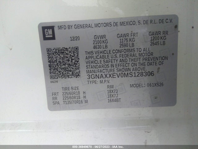 Chevrolet Equinox Premier 2021 3GNAXXEV0MS128306 Image 9