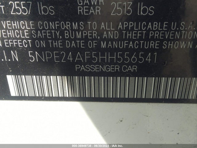 Hyundai SONATA SE 2017 5NPE24AF5HH556541 Image 9