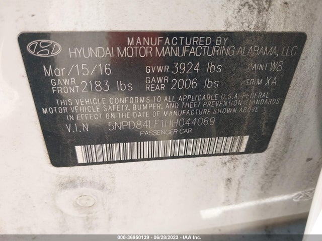 Hyundai ELANTRA SE 2017 5NPD84LF1HH044069 Image 9