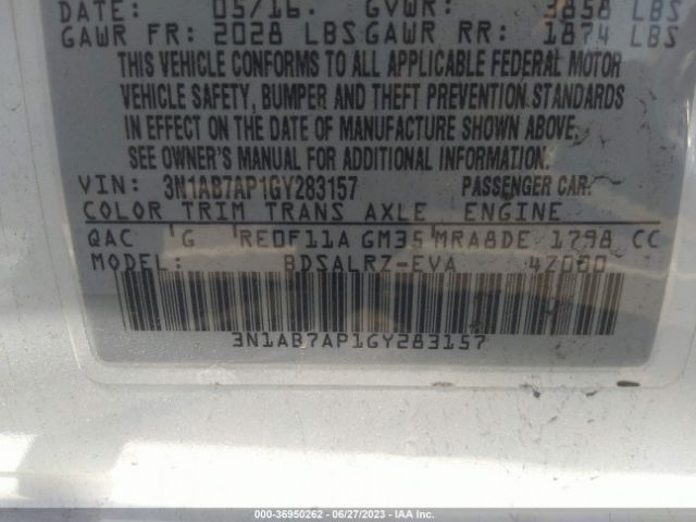 3N1AB7AP1GY283157 Nissan SENTRA SR