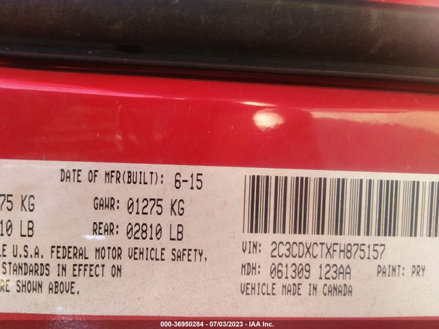 Dodge CHARGER R/T 2015 2C3CDXCTXFH875157 Image 9