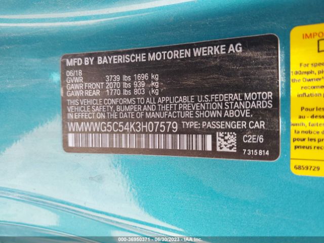 WMWWG5C54K3H07579 Mini Convertible Cooper