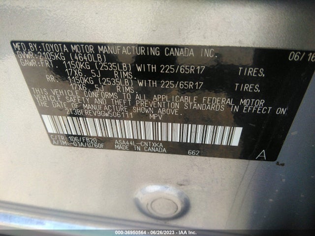 Toyota RAV4 LE 2016 2T3BFREV9GW506111 Image 15