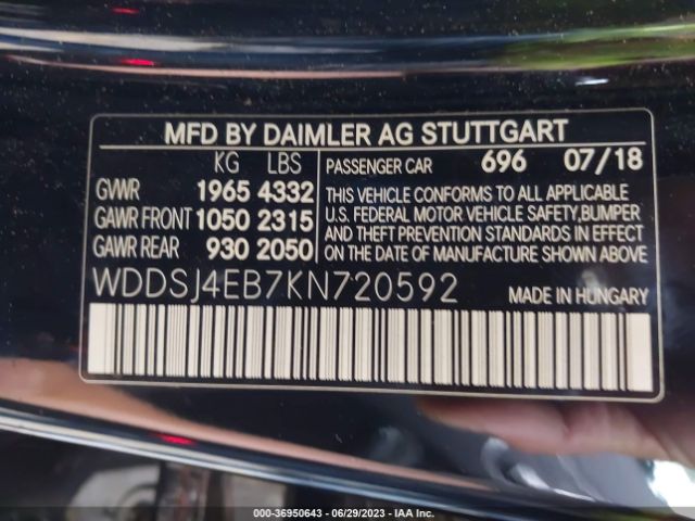 WDDSJ4EB7KN720592 Mercedes-Benz Cla Cla 250