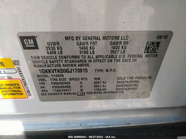 1GKKVTKD9GJ170815 GMC Acadia Denali