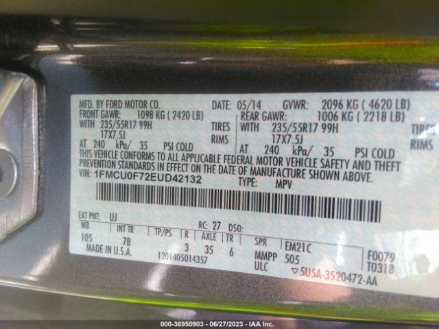 1FMCU0F72EUD42132 Ford ESCAPE S