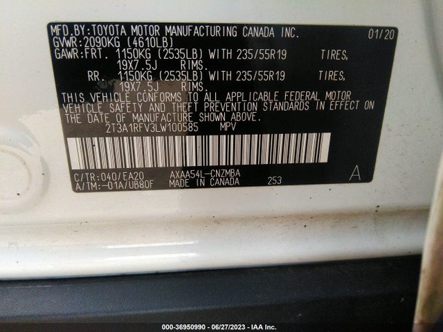 Toyota Rav4 Xle Premium 2020 2T3A1RFV3LW100585 Image 14