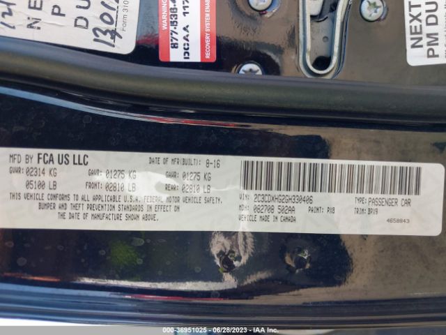 2C3CDXHG2GH330406 Dodge Charger Sxt