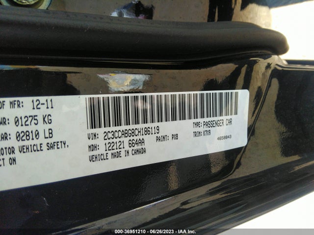 2012 CHRYSLER 300 300S VIN: 2C3CCABG8CH186119