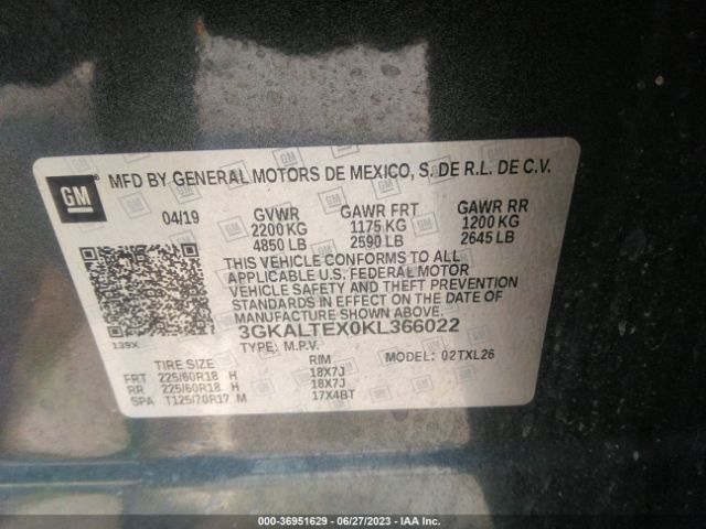 3GKALTEX0KL366022 GMC Terrain Sle