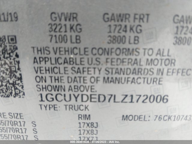 Chevrolet Silverado 1500 Lt 2020 1GCUYDED7LZ172006 Image 9