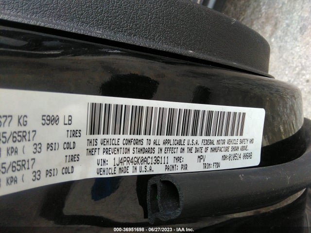 2010 JEEP GRAND CHEROKEE LAREDO VIN: 1J4PR4GK0AC136111