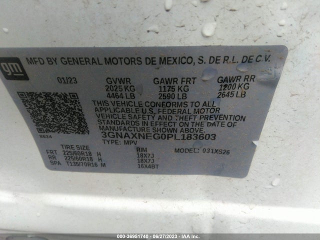 Chevrolet Equinox Premier 2023 3GNAXNEG0PL183603 Image 9