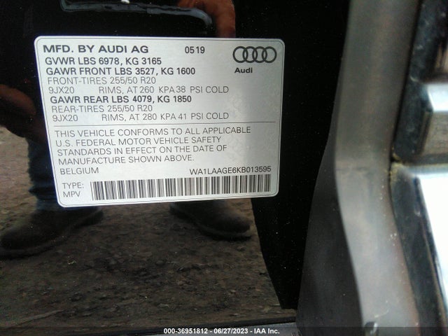 2019 Audi e-tron, VIN: WA1LAAGE6KB013595