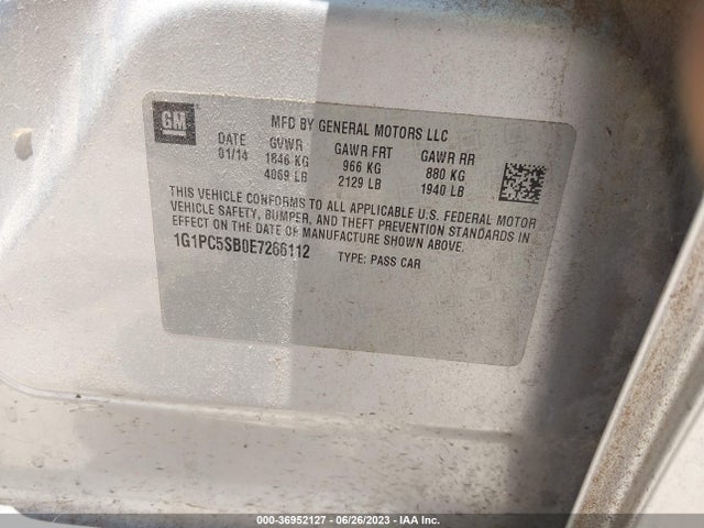 Chevrolet Cruze 1lt 2014 1G1PC5SB0E7266112 Image 10