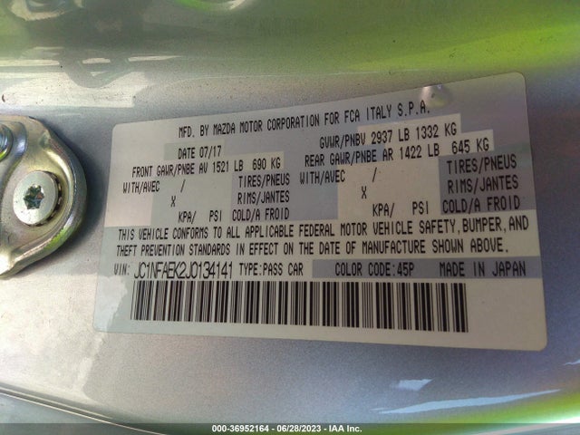 2018 FIAT 124 SPIDER JC1NFAEK2J0134141 Photo 8