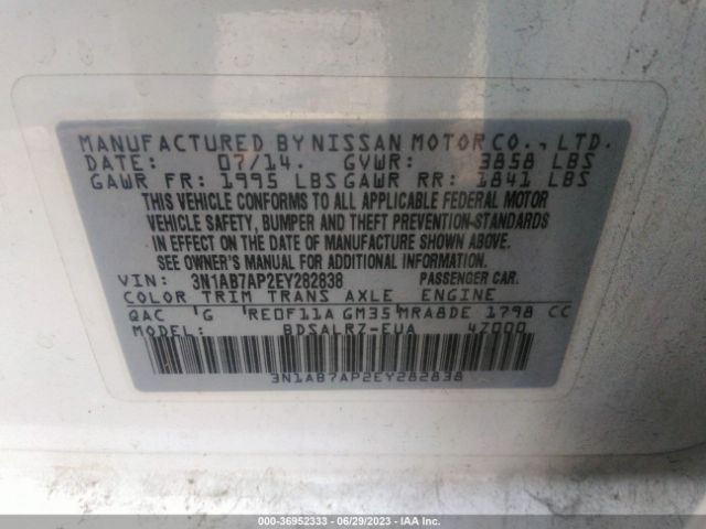 3N1AB7AP2EY282838 Nissan SENTRA SR