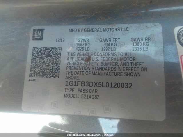 Chevrolet Camaro 1lt 2020 1G1FB3DX5L0120032 Image 9