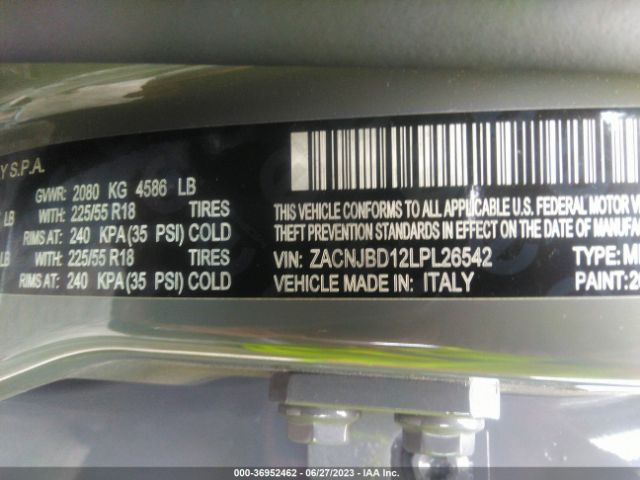 ZACNJBD12LPL26542 Jeep Renegade Limited