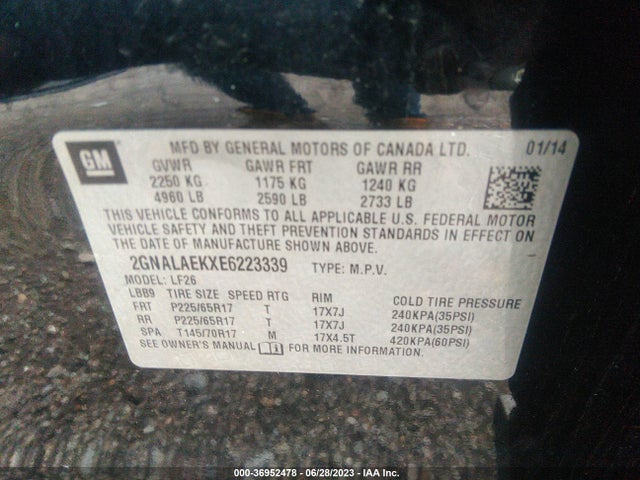 Chevrolet EQUINOX LS 2014 2GNALAEKXE6223339 Image 9