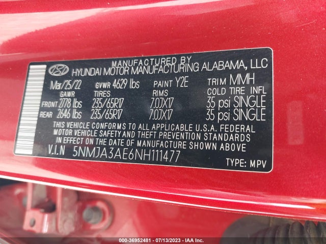 Hyundai TUCSON SE 2022 5NMJA3AE6NH111477 Image 15