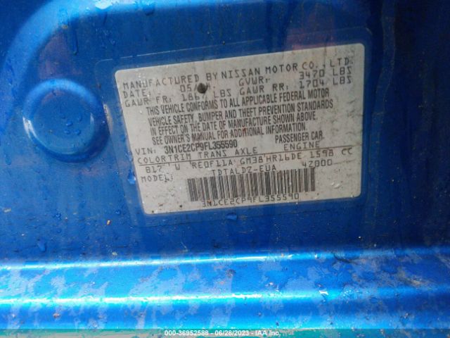 3N1CE2CP9FL355590 Nissan Versa Note S/s Plus/sv/sr/sl