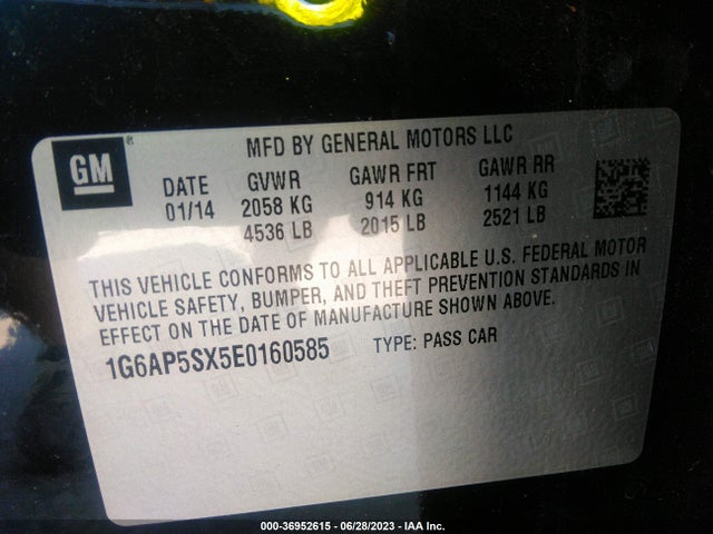 1G6AP5SX5E0160585 Cadillac Cts Sedan Rwd