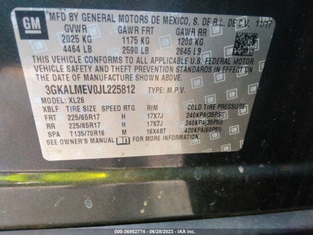 3GKALMEV0JL225812 GMC Terrain Sle