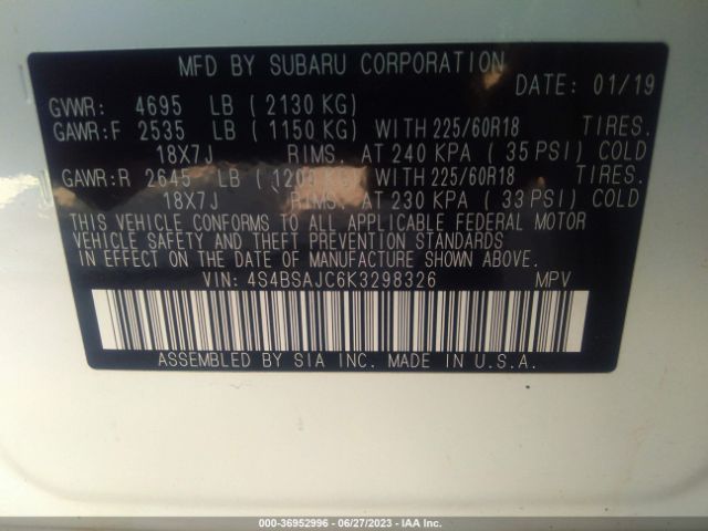 4S4BSAJC6K3298326 Subaru Outback Limited