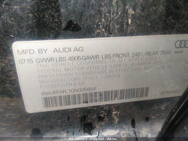 WAUFFAFL1GN005654 Audi A4 Premium Plus