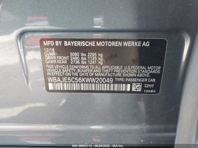 WBAJE5C56KWW20049 BMW 5 Series 540i