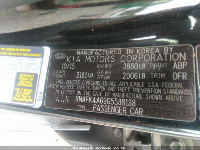 KNAFK4A69G5538138 KIA FORTE LX