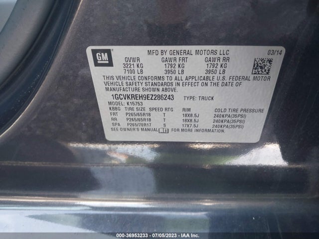 Chevrolet Silverado 1500 Lt 2014 1GCVKREH9EZ286243 Image 14
