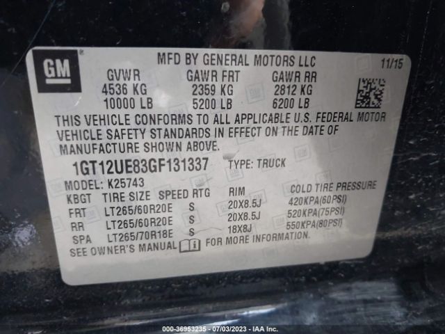 1GT12UE83GF131337 GMC Sierra 2500hd Denali