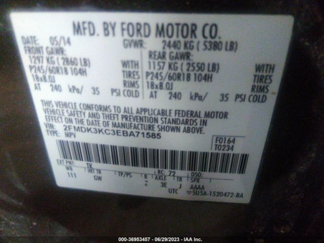 2FMDK3KC3EBA71585 Ford Edge Limited