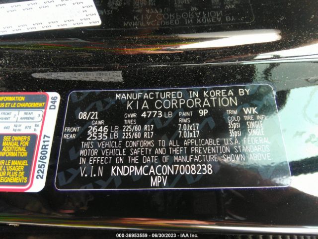 KNDPMCAC0N7008238 KIA Sportage Lx