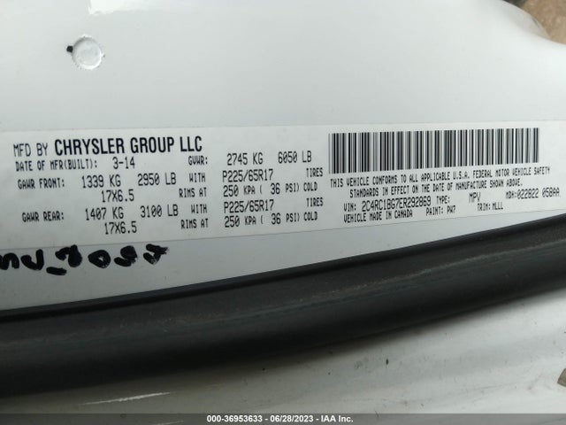 2C4RC1BG7ER292869 Chrysler Town & Country Touring