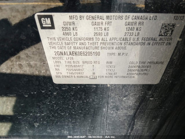Chevrolet EQUINOX LS 2014 2GNALAEK0E6205190 Image 9