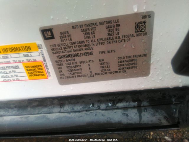 1GKKRNED9GJ142945 GMC ACADIA SLE