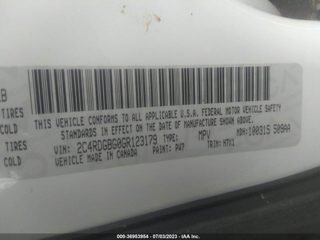 Dodge Grand Caravan Se 2016 2C4RDGBG0GR123179 Image 9