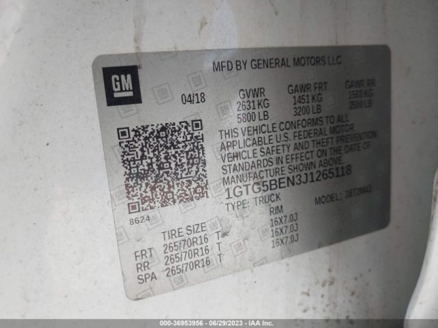 1GTG5BEN3J1265118 GMC Canyon 2wd