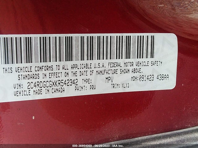 Dodge Grand Caravan Sxt 2019 2C4RDGCGXKR542342 Image 9