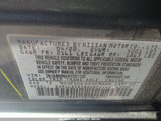 3N1AB8DV4NY261120 Nissan SENTRA SR