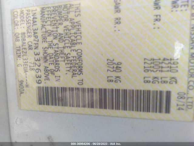 1N4AL3AP7FN332639 Nissan Altima 2.5 S