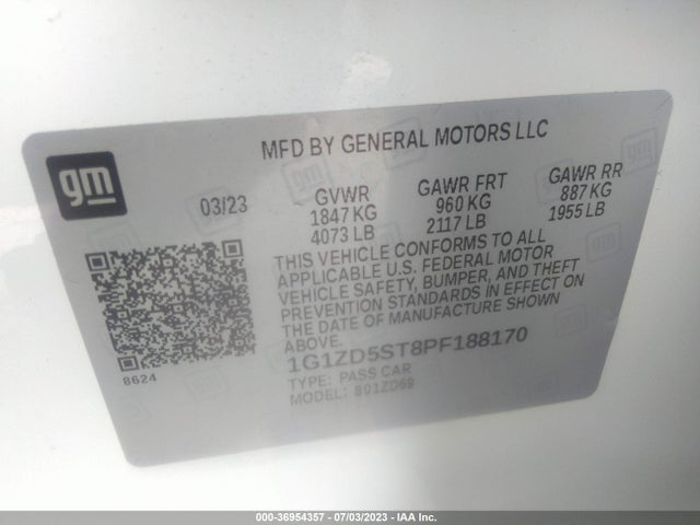 Chevrolet MALIBU LT 2023 1G1ZD5ST8PF188170 Image 9